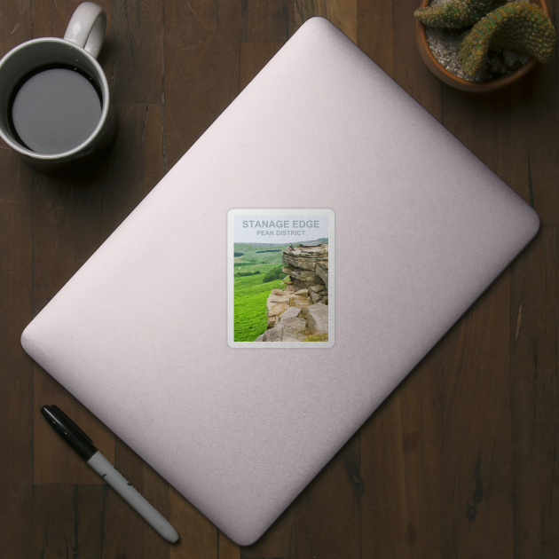 Stanage Edge Peak District, Derbyshire. Travel poster by BarbaraGlebska